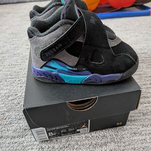 Jordan Kids' Black Teal Purple Basketball Shoes